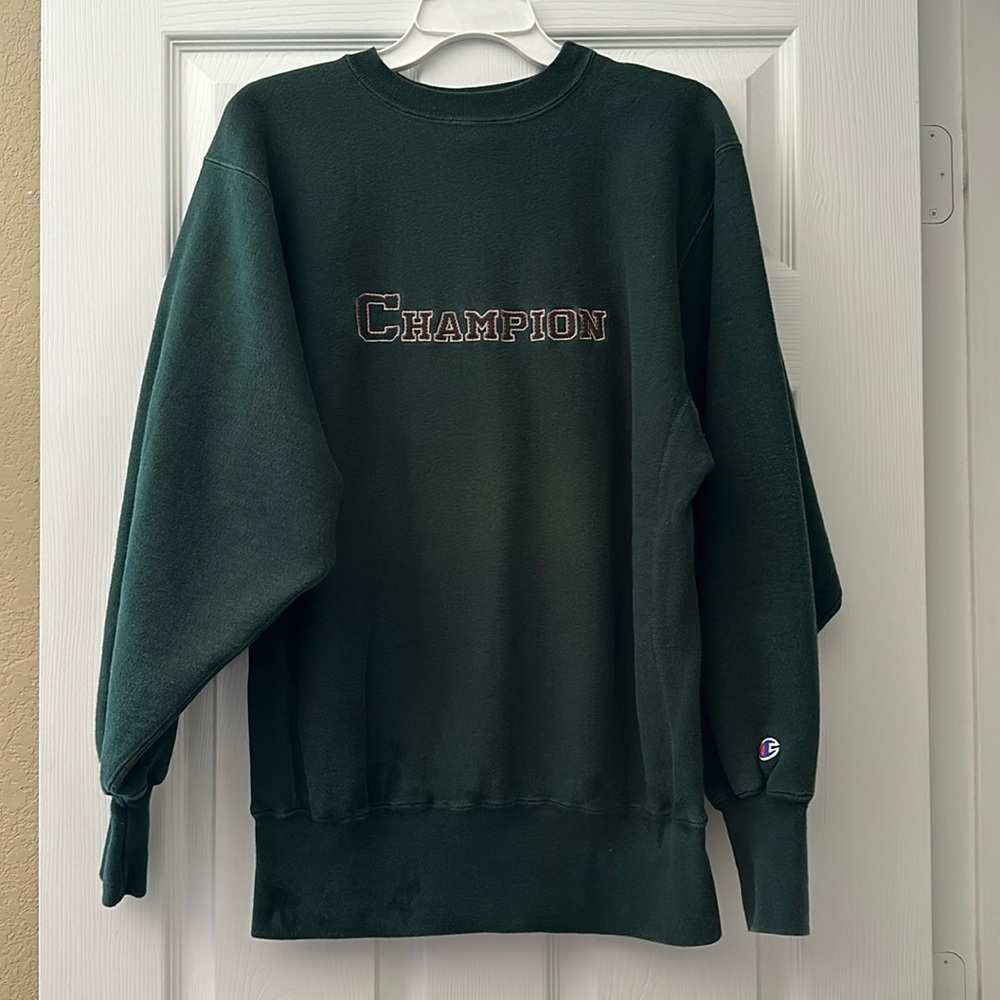 Vintage Champion Reverse Weave Women’s Sweatshirt Hunter Green Size XL